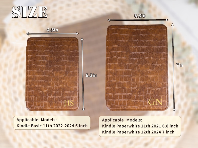 Custom Kindle case with magnetic closure and sleep wake function