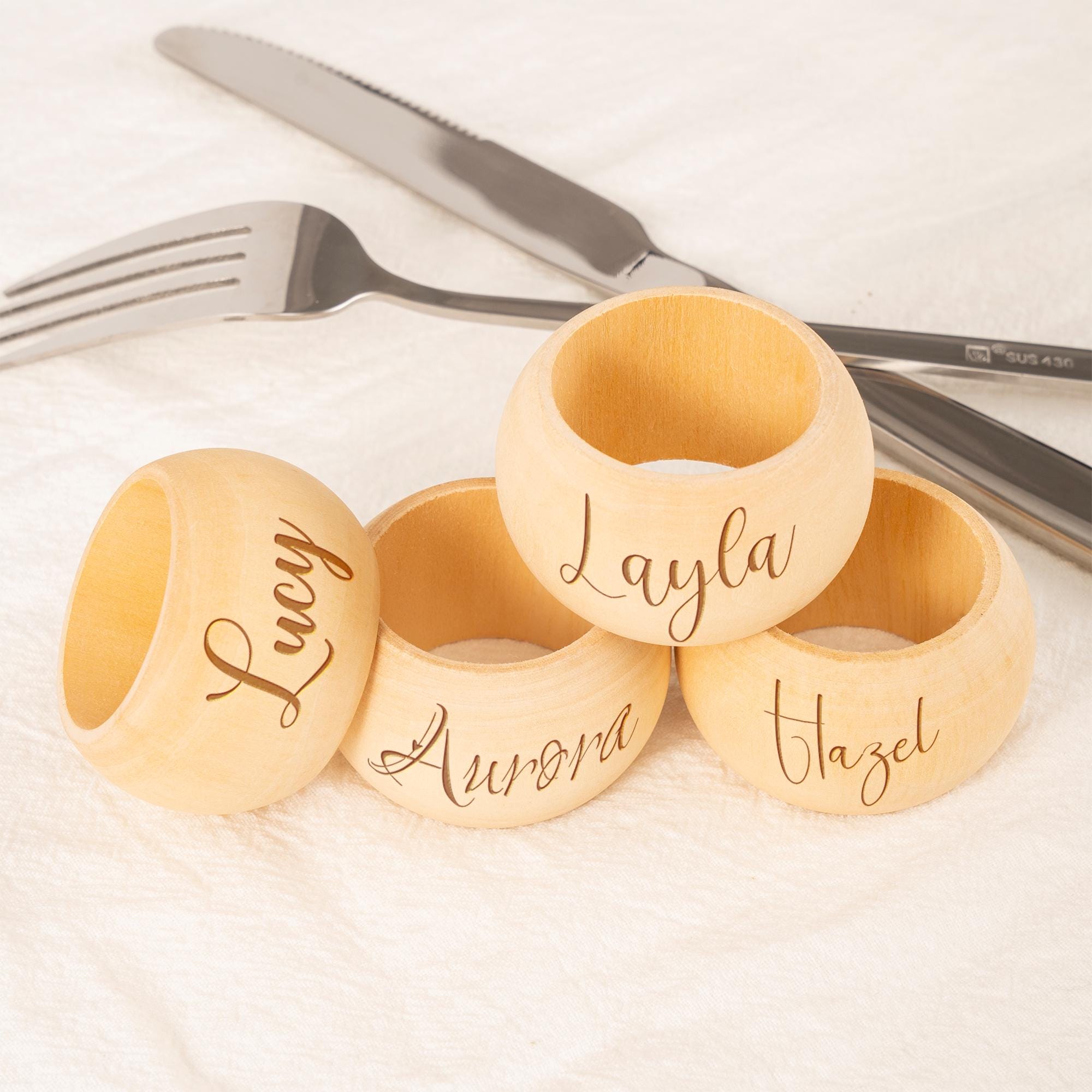 Serviettenring Holz Personalisiert - Lasergravur Für Tischdeko