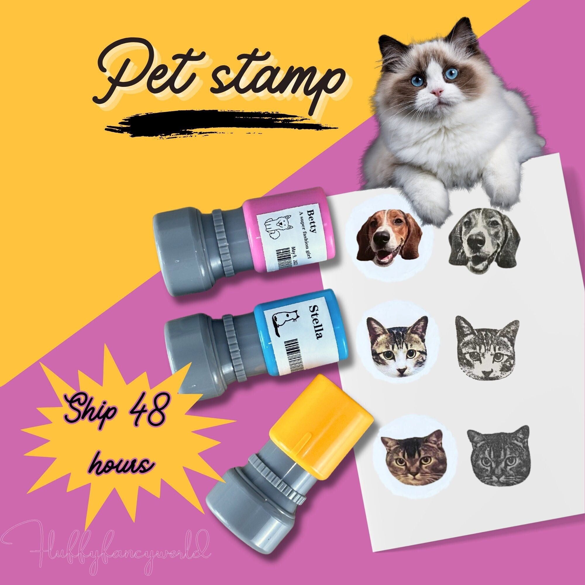 Custom Pet Stamp, Cute Pet Image Stamp,Personalized Cat&Dog Stamps, Royal Pet Face Stamp,Pet Memorial Gift