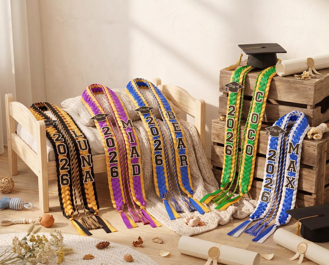 Braided Graduation Ribbon 2026, Custom Name Lei, Honor Cord, Grad Stole ...