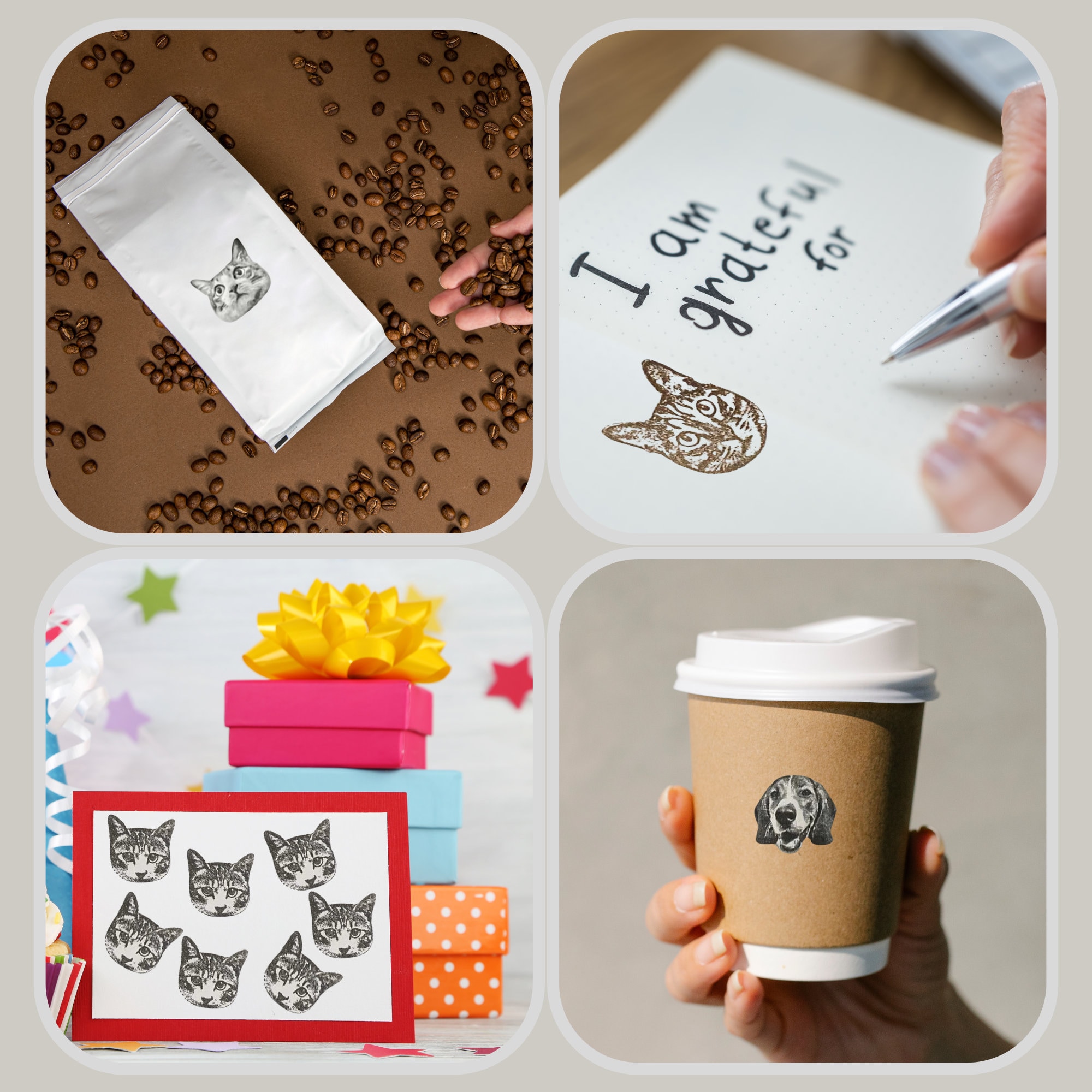 Custom Pet Stamp, Cute Pet Image Stamp,Personalized Cat&Dog Stamps, Royal Pet Face Stamp,Pet Memorial Gift