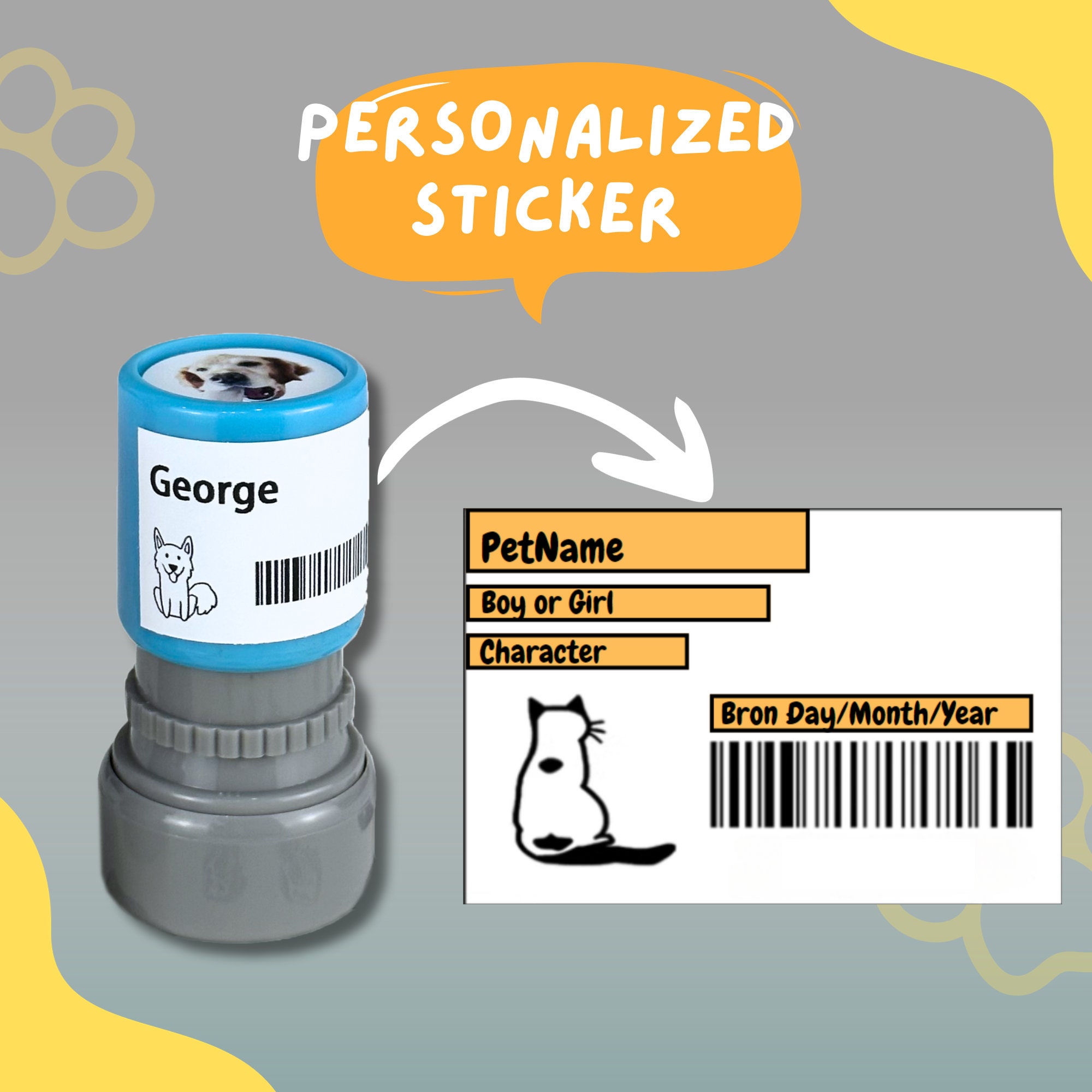 Custom Pet Stamp, Cute Pet Image Stamp,Personalized Cat&Dog Stamps, Royal Pet Face Stamp,Pet Memorial Gift