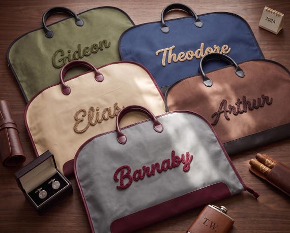 Custom Suit Bag Men, Personalized Mens Garment Bag, Destination Wedding Bag, Groomsmen Gifts, Gift for Bestman, Groom Travel Bag
