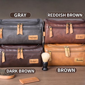 Custom leather travel bag with name engraving – perfect for graduation gift