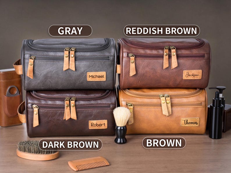 Custom leather travel bag with name engraving – perfect for graduation gift