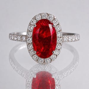GIA Certified Natural Unheated Red Ruby & Diamond Handcrafted Eternal Flame Halo Statement Ring 2.62 CTW – Customizable in Gold or Platinum