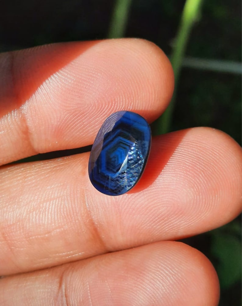 7.82 Ct Unique Deep, Dark Blue Sapphire & Vvs1 G Color Diamonds Pendant. Gift for Her. Best Gift