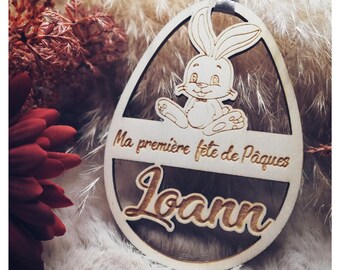 Hanging Easter Egg - First Easter - Bunny