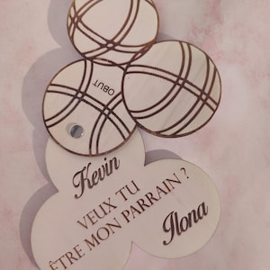 Personalized petanque ball set – Original godfather request – baptism gift
