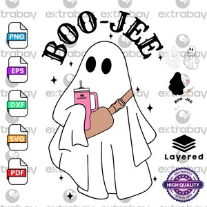 BooJee Stanley Tumbler Inspired Ghost SVG layered DTV PNG Sublimation Design Download Print Tumbler Sticker pdf e dxf Printable