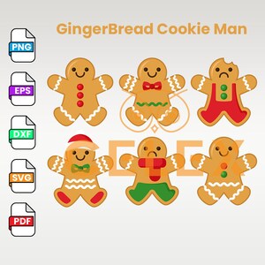 Christmas Gingerbread Svg, Christmas Svg, Gingerbread Man Svg, Gingerbread Man, Christmas Clip Art, Cut Files, Cricut, Silhouette PNG