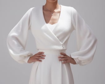 Bridal jacket, wedding coat, shrug for bride, cover up wedding dress, warm top formal dress, bridal bolero, bridal wrap sweater - wedding