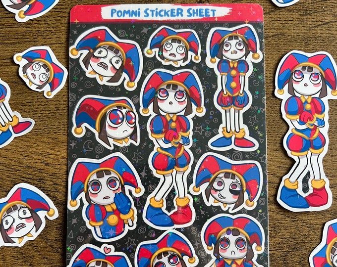 The Amazing Digital Circus Pomni Sticker Sheet | Holographic 6x4 - Etsy