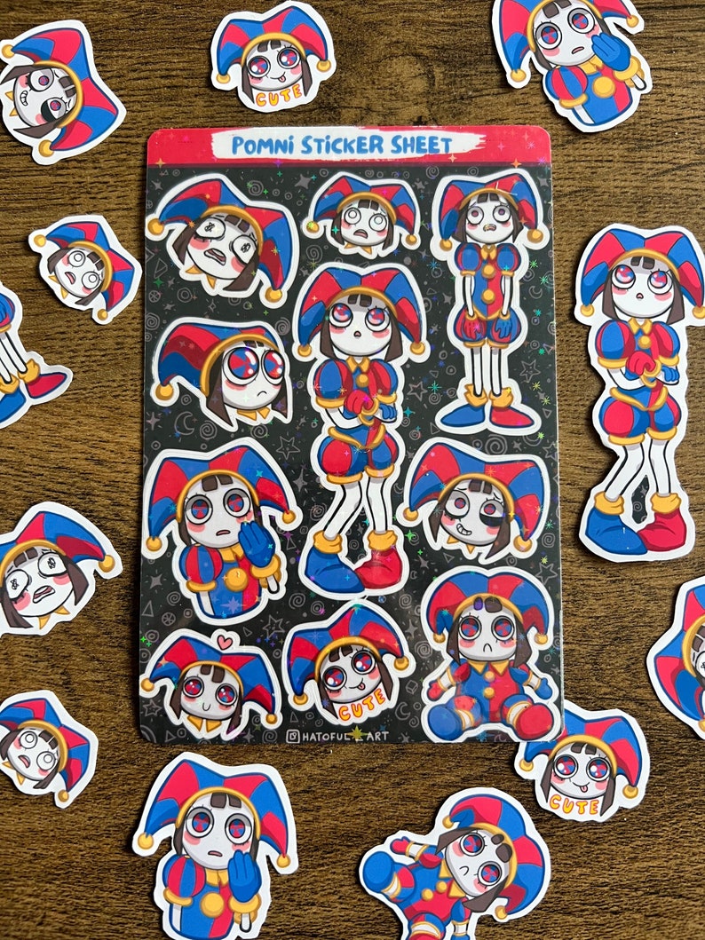 The Amazing Digital Circus Pomni Sticker Sheet Holographic Etsy Canada