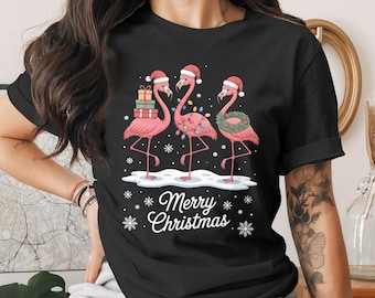 Kerstflamingo, png | Sublimatie tropische feestdagen | Grappige kerstmuts vogels clipart | Shirtontwerp vrolijk kerstfeest