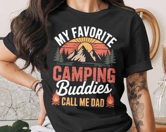 Moi ulubieni kumple z kempingu nazywają mnie tatą PNG | Projekt koszulki z motywem taty z kempingu | Sublimacja na Dzień Ojca z motywem retro górskiego kampera