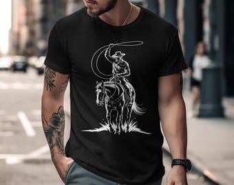 Kowboj na koniu PNG: Klipart z rodeo w stylu western (pobieranie cyfrowe)