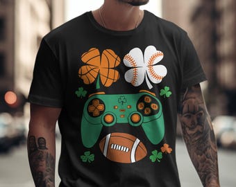 St. Patrick's Day Sports PNG | Shamrock Baseball Football Gamer Design | Sublimation Files | Digital Download for Shirts