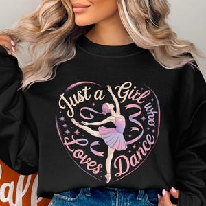 Ballerina PNG for Girls – Just a Girl Who Loves Dance Digital Art – Cute Ballet Dancer Sublimation for DIY Gifts & Kids Shirts