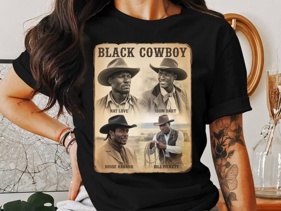 Black Cowboy History PNG: Western Legends Shirt Design (digital Black Cowboy History PNG: Western Legends Shirt Design (digital