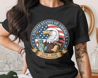 250. rocznica USA, PNG | Ameryka 1776–2026, projekt patriotycznego orła | Sublimacja z okazji obchodów niepodległości