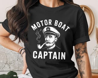 Ontwerp motorbootkapitein | Vintage nautische png | Sublimatiebestand Funny Boating Captain