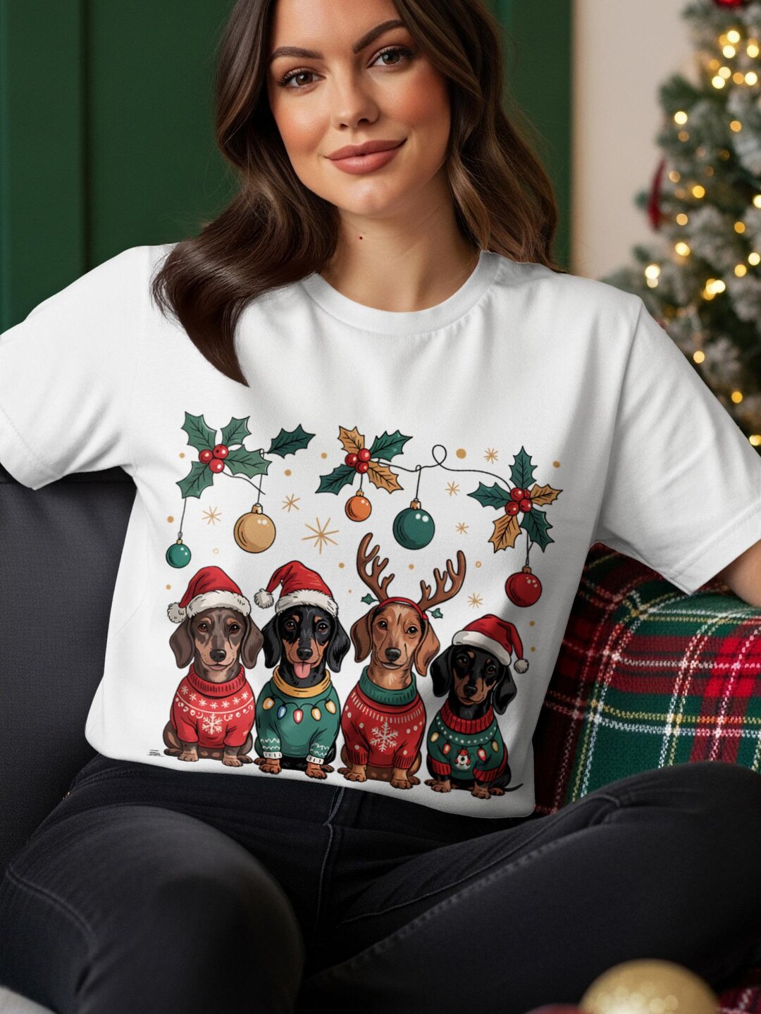Christmas Dachshund PNG | Funny Dog Sublimation Design | Holiday ...