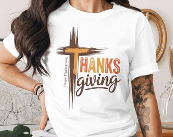 Krzyżyk na Święto Dziękczynienia PNG | Jesienny projekt sublimacji | Grafika na koszulce z okazji jesiennych świąt