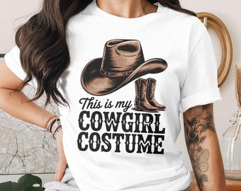Cowgirl Costume Graphic Tee: Western Theme Shirt (Digital Download PNG Files)