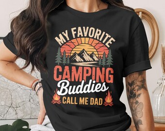 Moi ulubieni kumple z kempingu nazywają mnie tatą PNG | Projekt koszulki z motywem taty z kempingu | Sublimacja na Dzień Ojca z motywem retro górskiego kampera