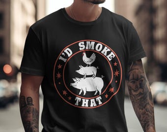 Diseño PNG divertido de BBQ Grill Master: "Me lo fumaría" (Descarga digital)