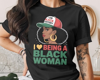 I Love Being a Black Woman PNG | Black History Pride Design | Black Queen Shirt PNG | Afrocentric Sublimation File