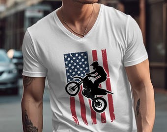 Motocross PNG: Amerikanische Flagge Dirt Bike Clipart (digitaler Download)