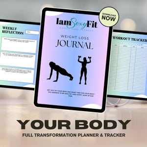 Fitness Planner and Workout Journal | Undated Workout & Meal Tracker | Weight Loss Journal | Goal Setting, Wellness Planner PDF