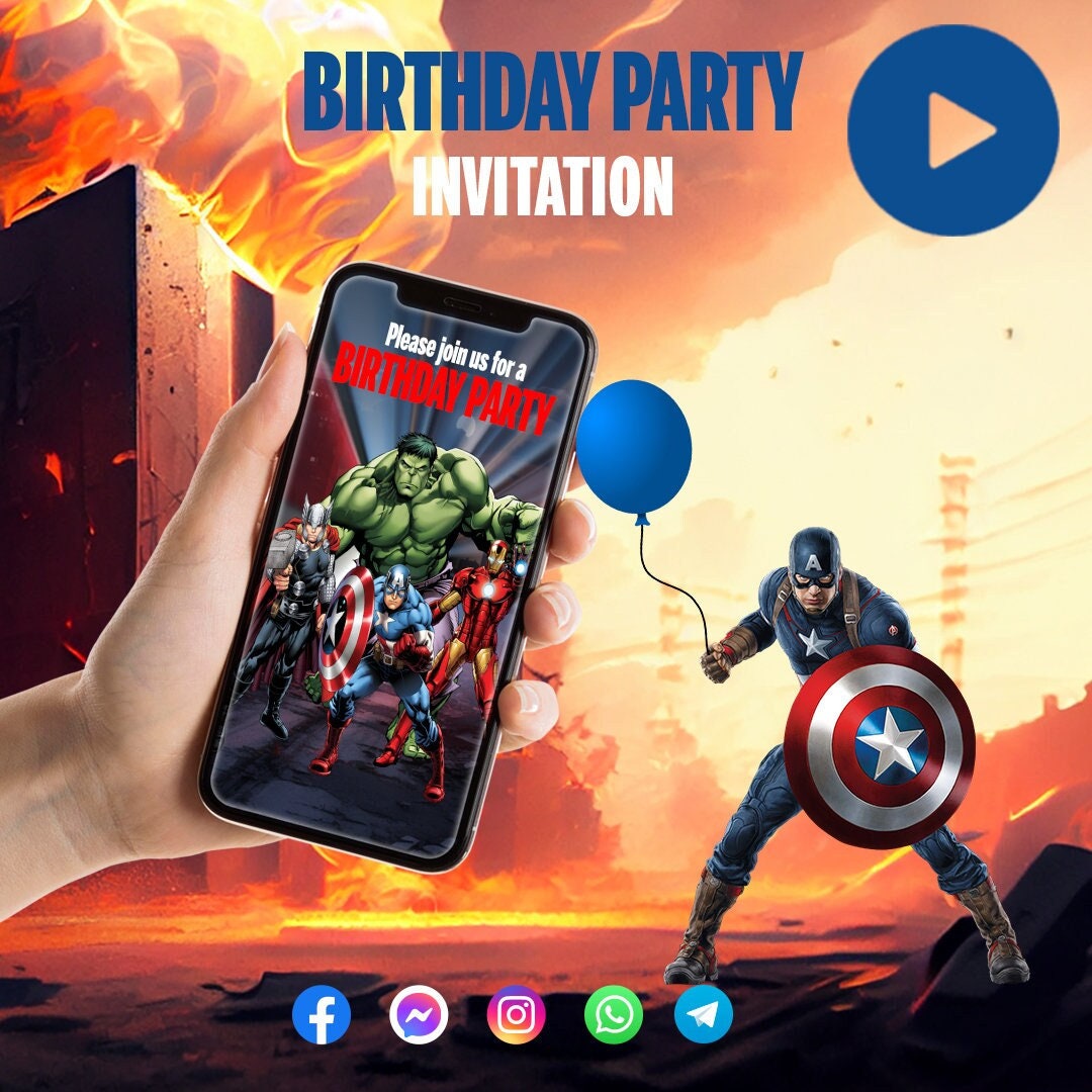 The Avengers Invitation, the Avengers Video Invitation Template