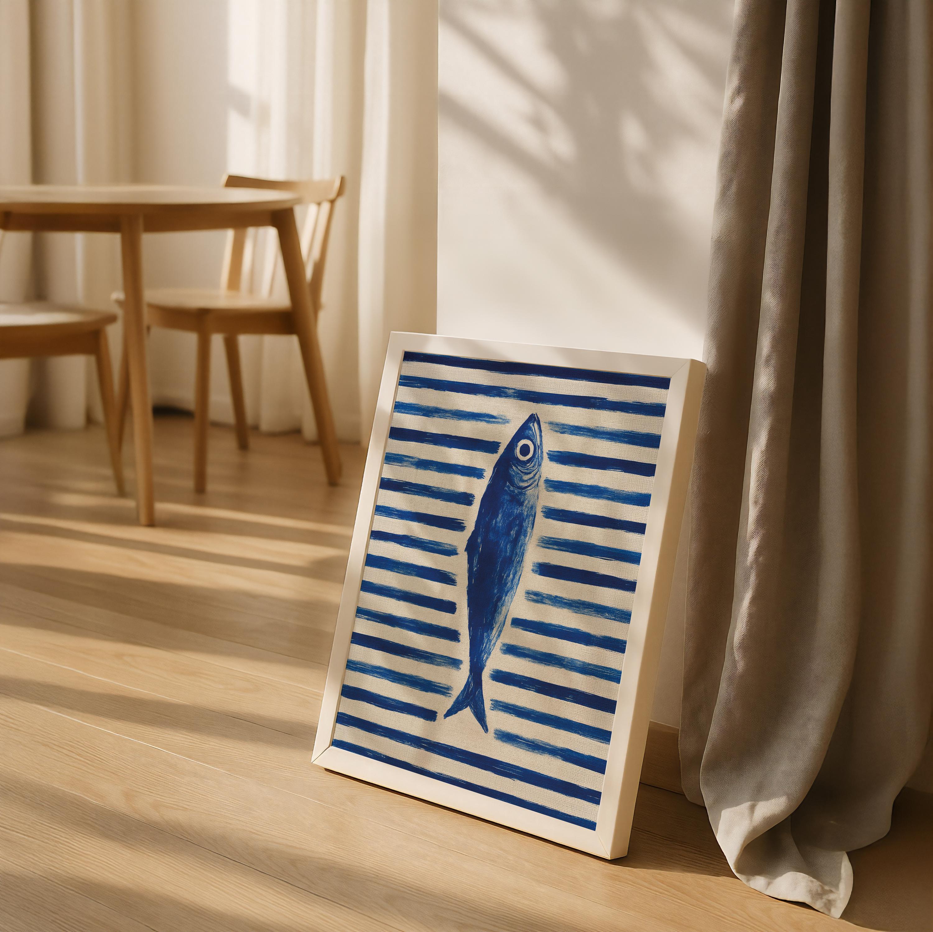 Retro Sardines Art Print: Coastal Kitchen Wall Decor (digital