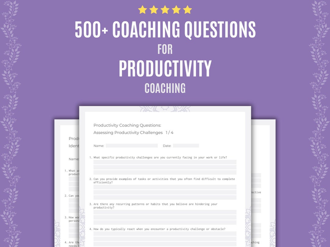 Productivity Coaching Questions Productivity Coaching Worksheets Productivity Coaching Questions Productivity Coaching Worksheets