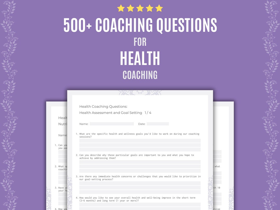 Health Coaching Questions Health Coaching Worksheets, Templates ... Health Coaching Questions Health Coaching Worksheets, Templates ...