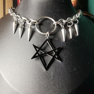 bring me the horizon stainless steel gothic choker. Alternative gothic punk emo witchy vibe bmth metal rock