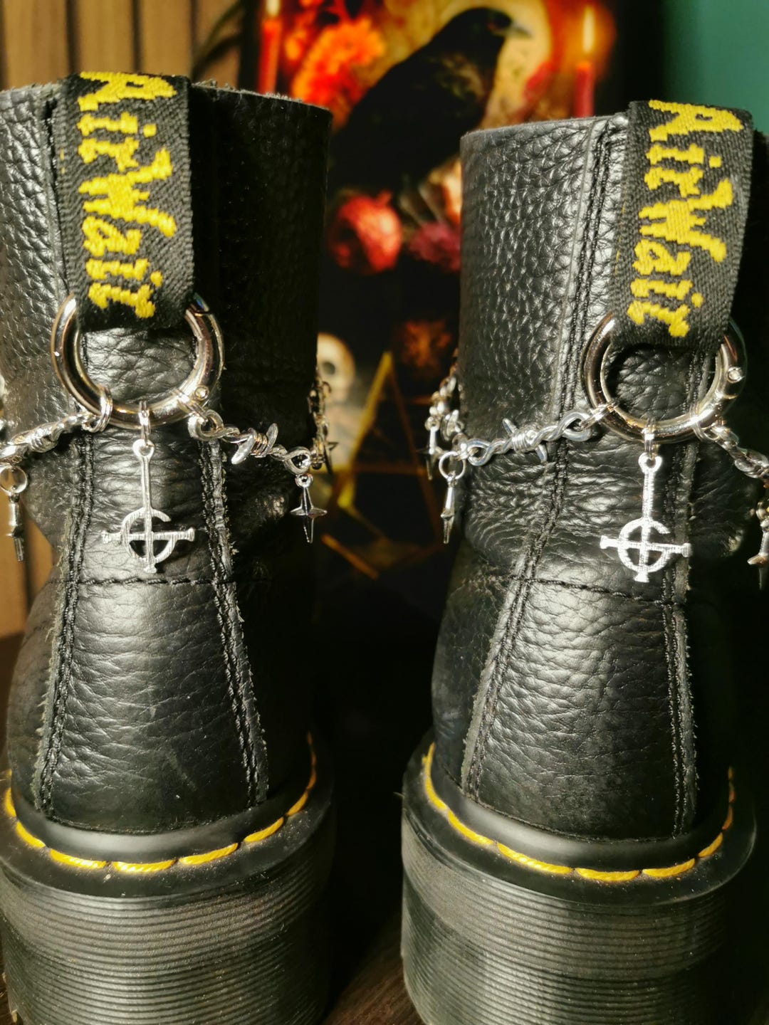 GHOST Band Symbol Barbed Wire Dm Boot Chains - Etsy