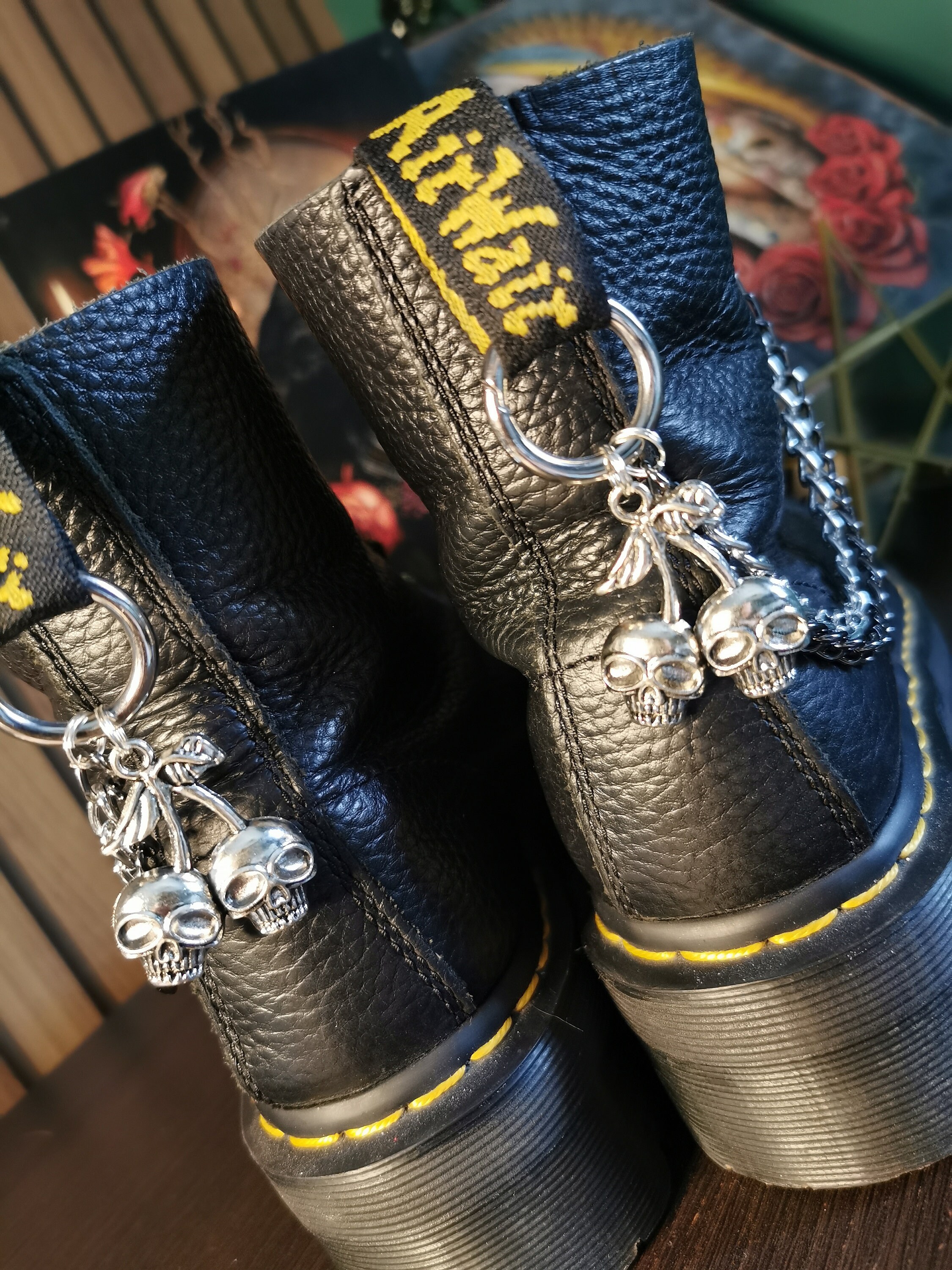 Cherry Skull Double Dm Boot Chains. - Etsy