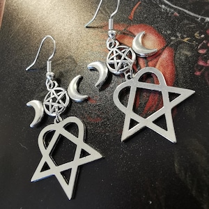 HIM heartagram and pentagram earrings.