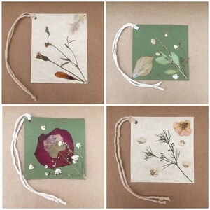 Set of 4 Pressed Flower Gift Tags