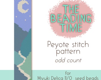 Night Valley - Peyote stitch pattern - Odd count - for Miyuki delica seed beads 11/0