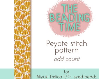 Juicy Orange - Peyote stitch pattern - Odd count - for Miyuki delica seed beads 11/0