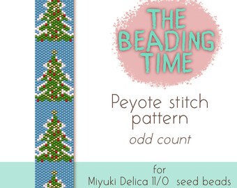 Christmas Tree - Peyote stitch pattern - Odd count - for Miyuki delica seed beads 11/0