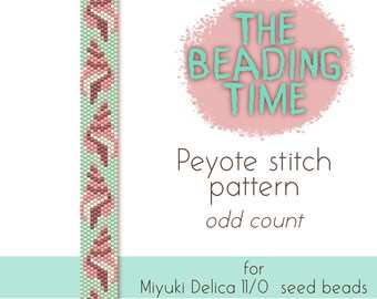 Narrow Sea Shells - Peyote stitch pattern - Odd count - for Miyuki delica seed beads 11/0