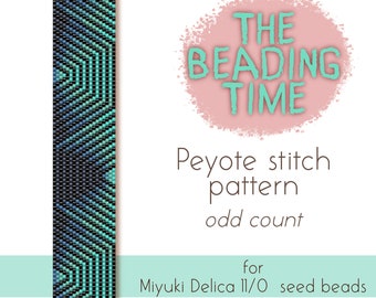 Shiny metal Abstract - Peyote stitch pattern - Odd count - for Miyuki delica seed beads 11/0