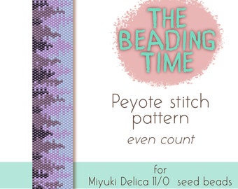 Winter forest - Peyote stitch pattern - Even count - for Miyuki delica seed beads 11/0
