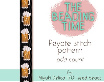 Beer - Peyote stitch pattern - Odd count - for Miyuki delica seed beads 11/0